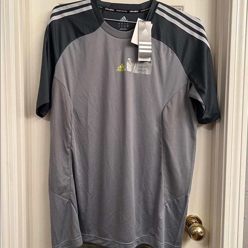 Men’s Adidas Grey/Black Short Sleeve Shirt